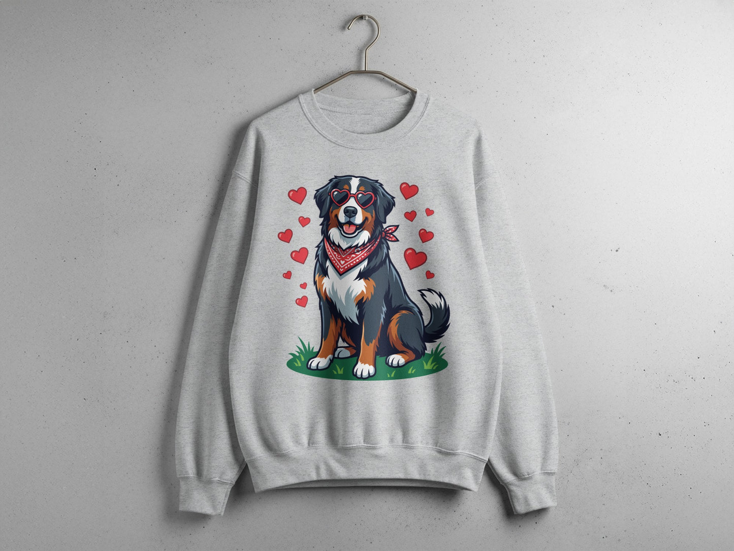 Bernese Mountain Dog with Hearts Sweatshirt