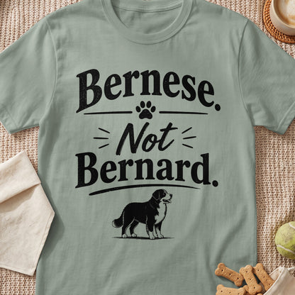Bernese. Not Bernard. text with a Bernese Mountain Dog illustration.