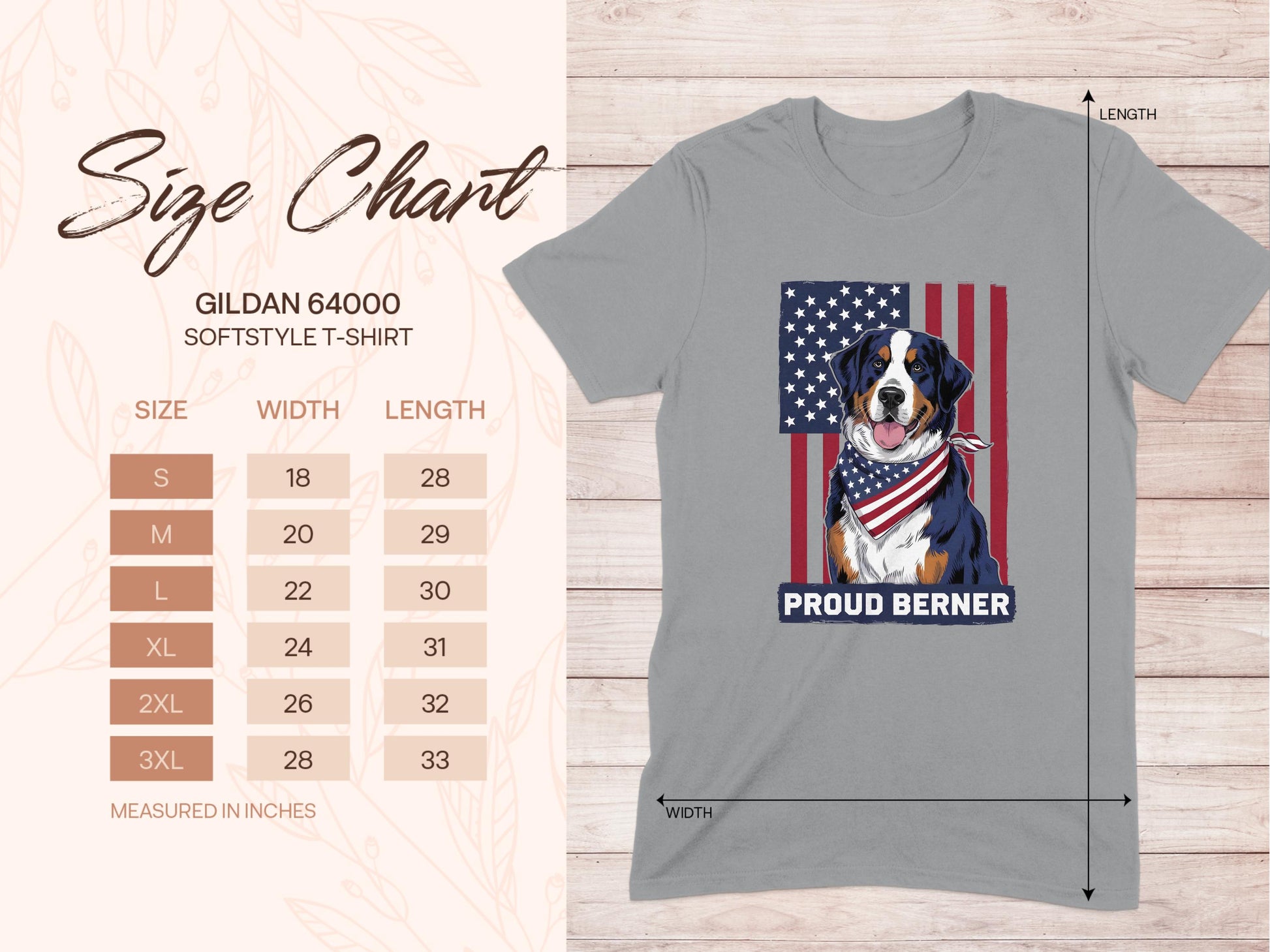 Proud Berner Dog with American Flag design product type