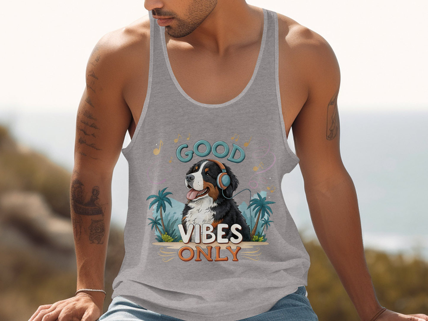 Good Vibes Only Dog Graphic Tank Top Product Type