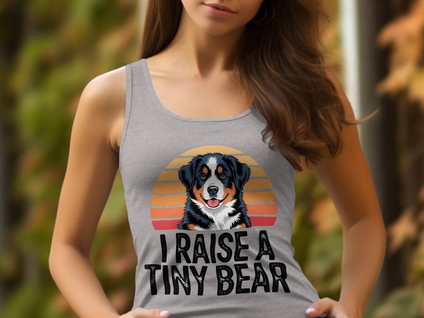 Cute Dog Graphic I Raise a Tiny Bear Tank Top product type