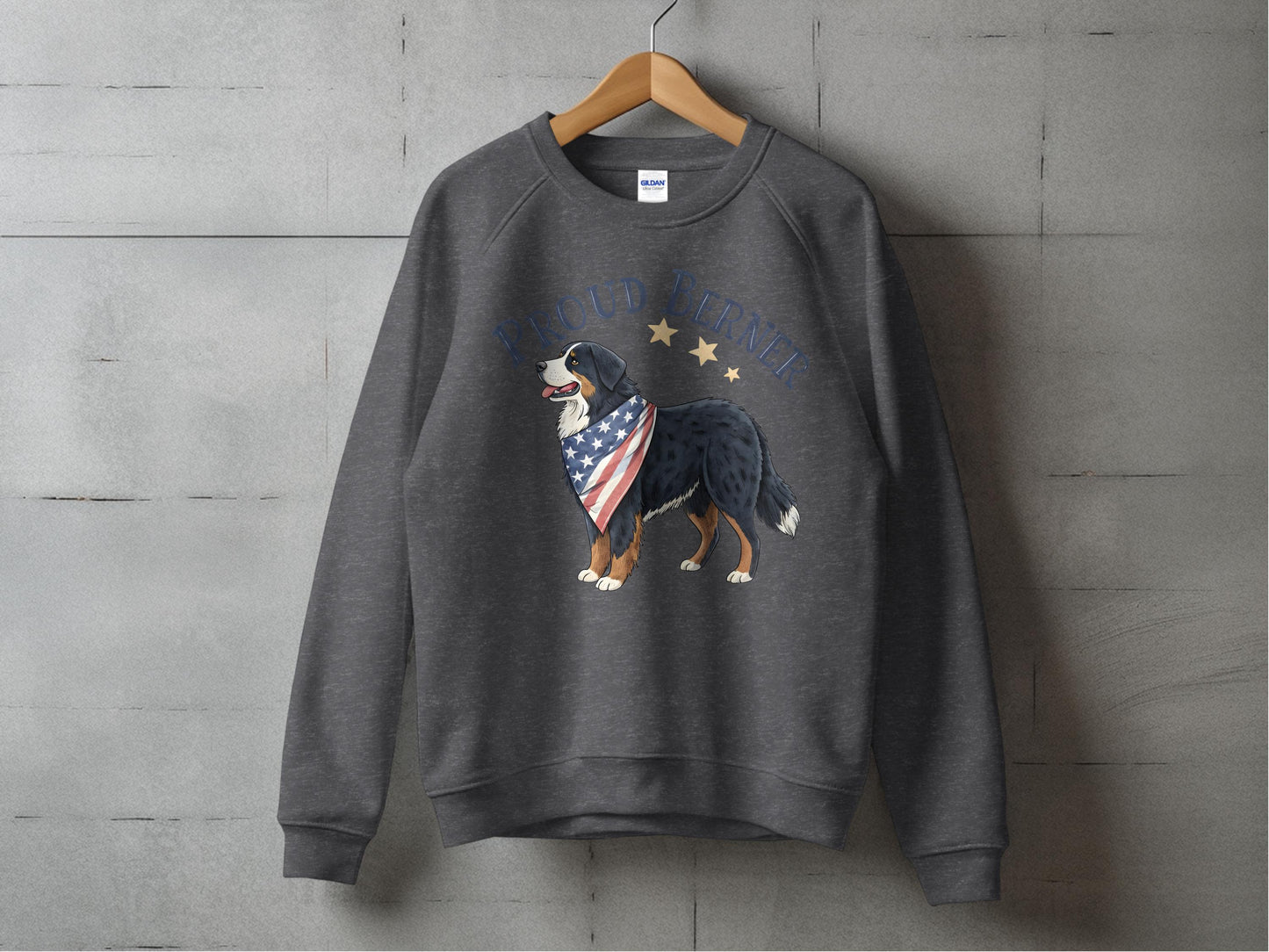 Patriotic Dog Graphic Sweatshirt Comfortable Wear product
