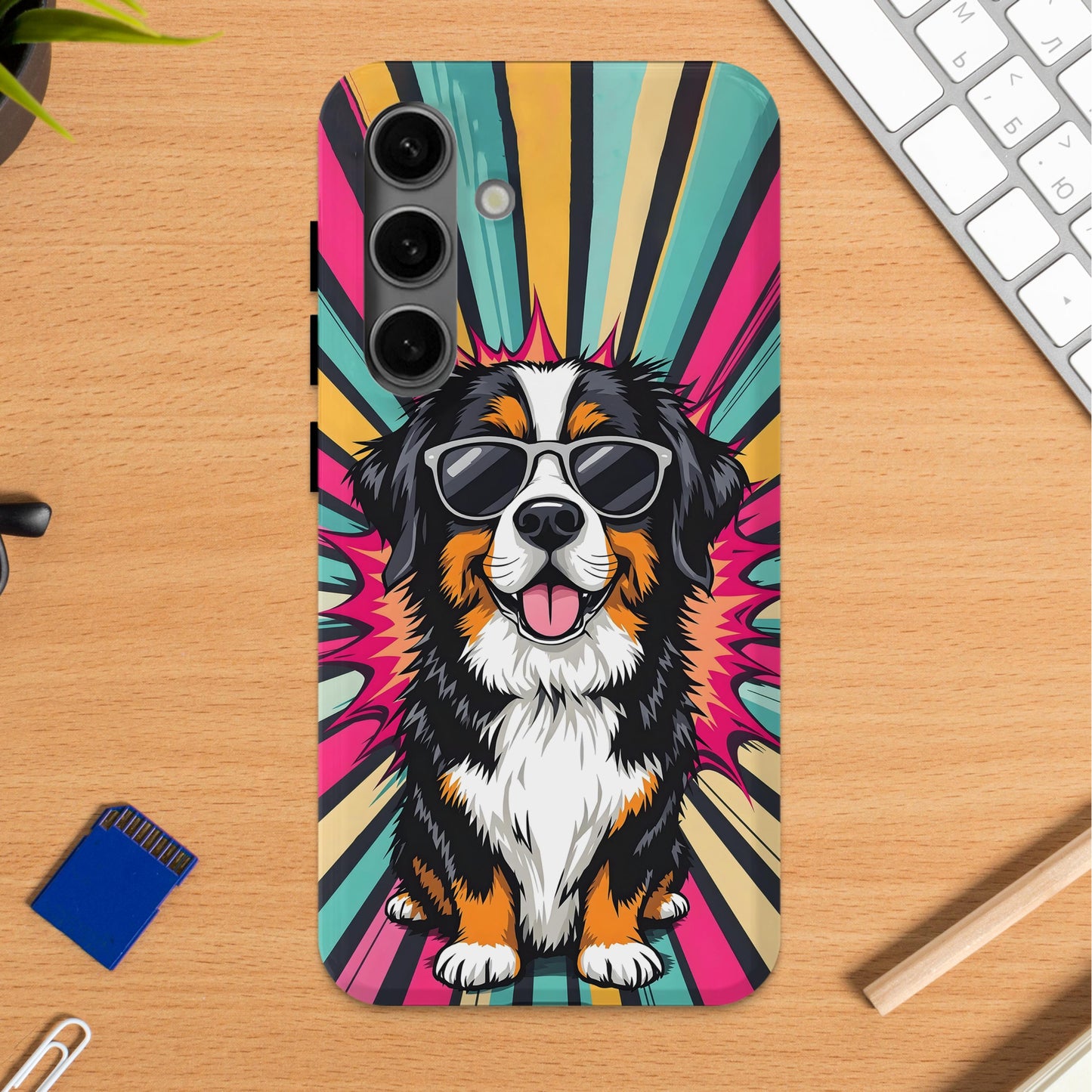 Cool Dog Wearing Sunglasses Colorful Phone Case product type