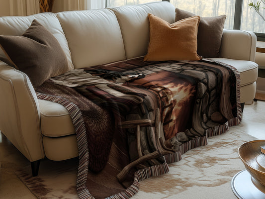 Bernese Near Fireplace Blankets