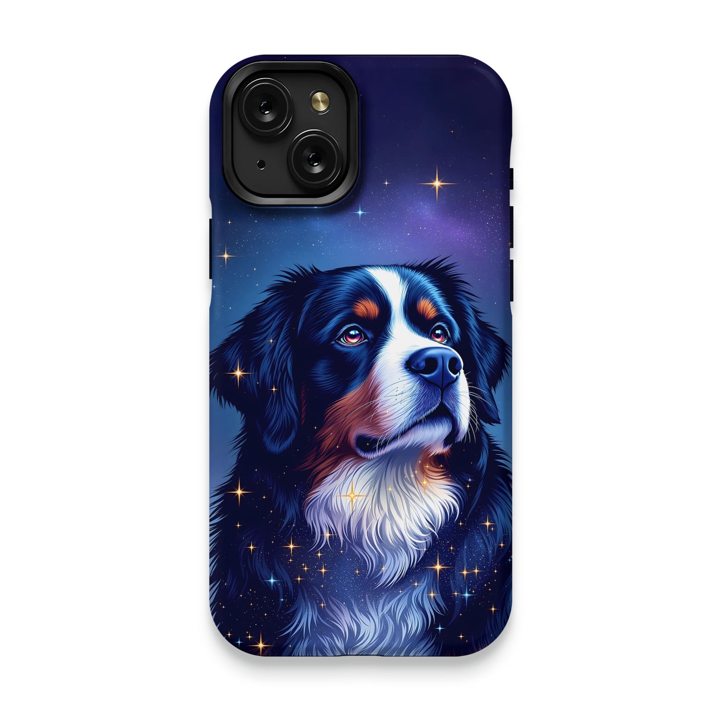 Beautiful starry night dog design phone case product