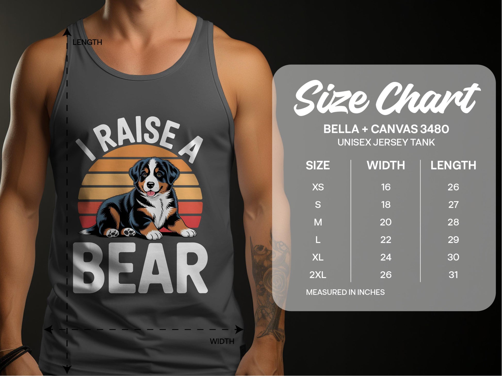 I Raise a Bear Design on Unisex Jersey Tank product