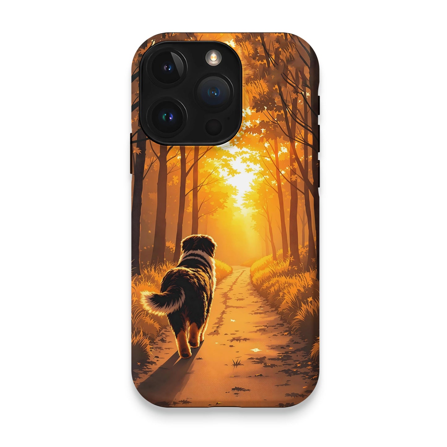 Calm Sunrise with Dog iPhone Case product