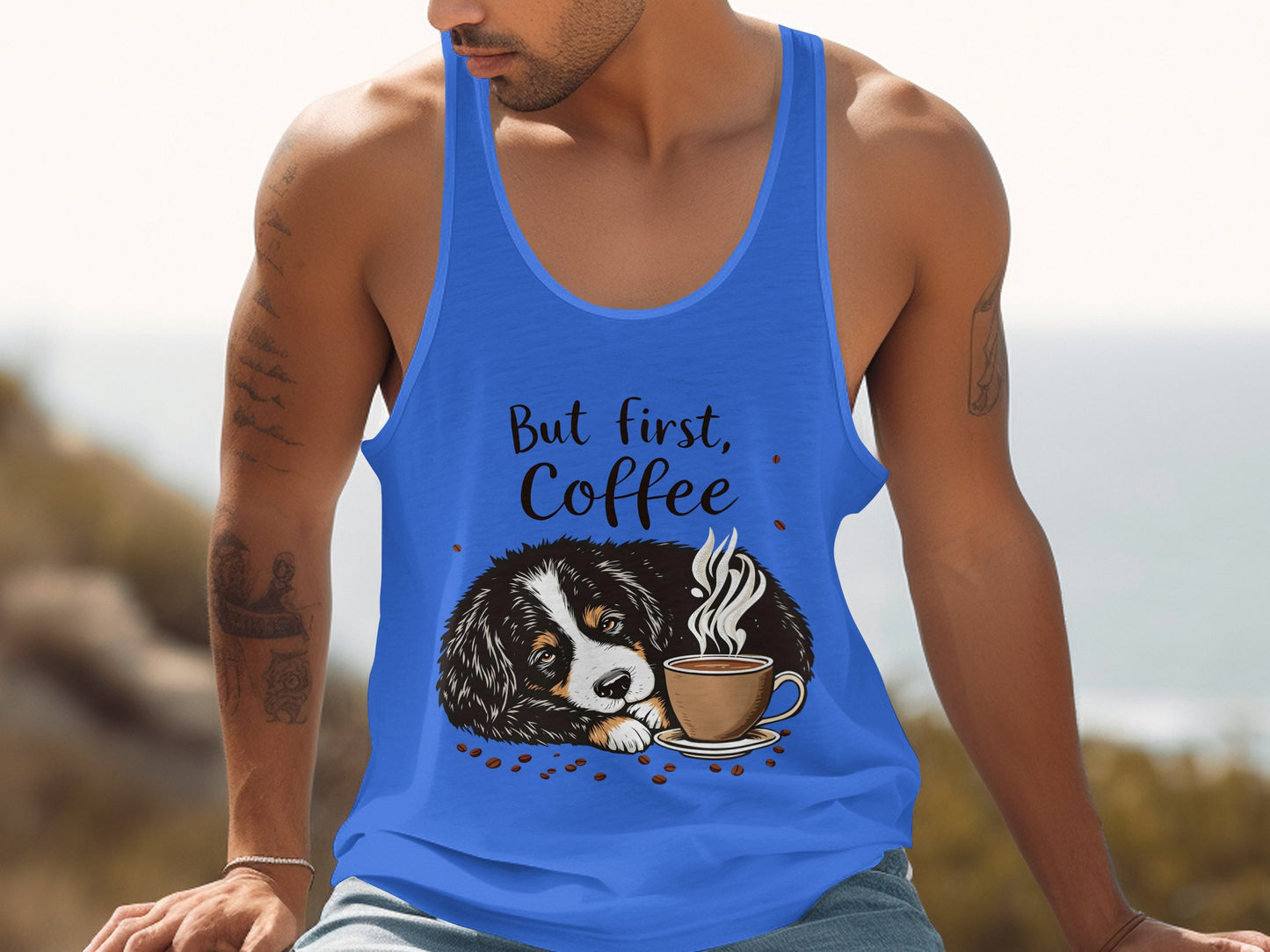 But First Coffee Dog with Coffee Tank Top product