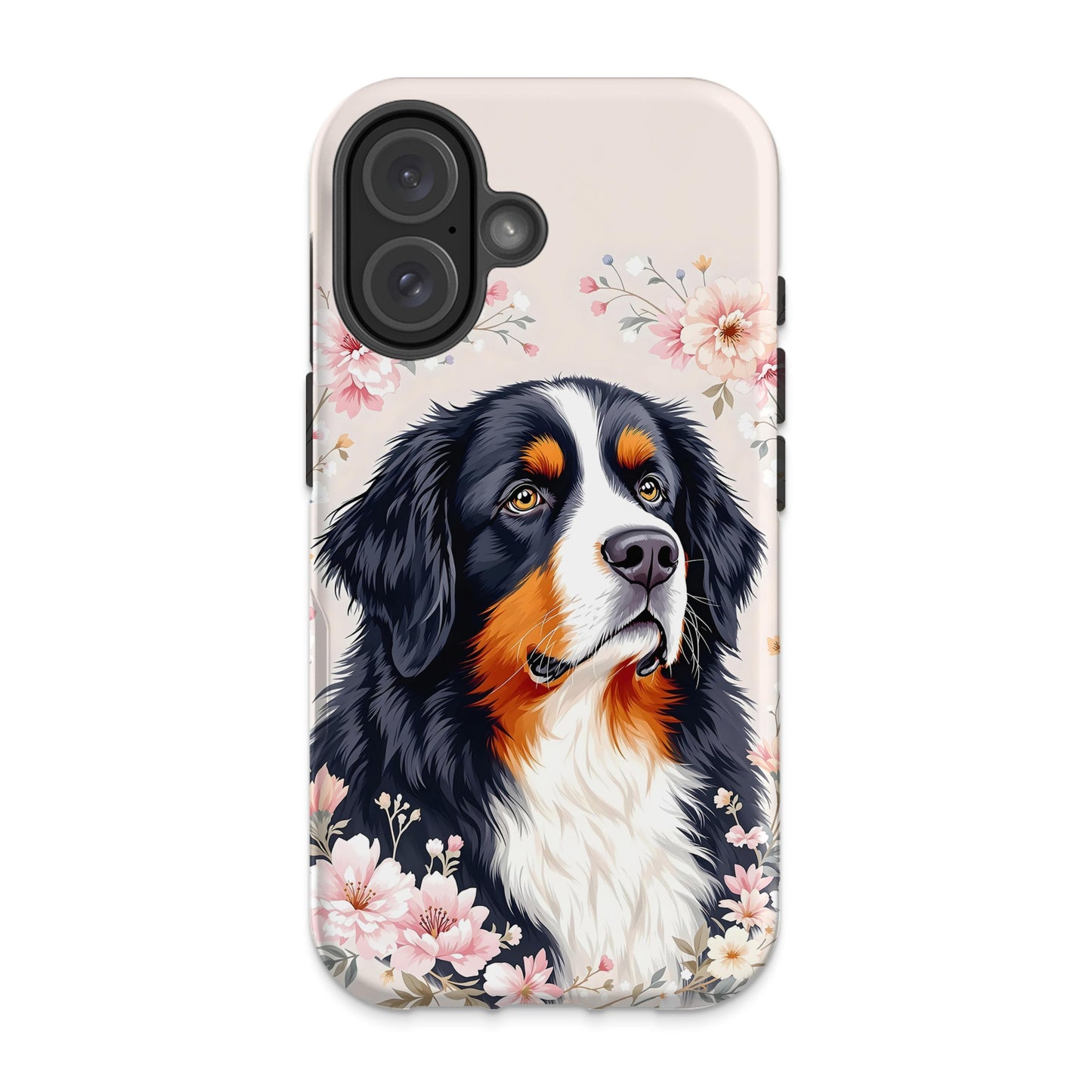 Beautiful Floral Bernese Mountain Dog Phone Case Product