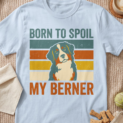 Born to spoil my Berner with vintage stripes and dog illustration.