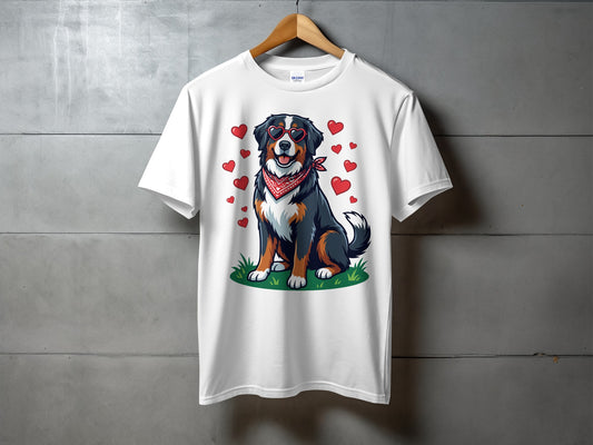 Cute Dog with Hearts T-Shirt Valentine's Day Gift