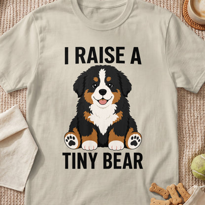 Bernese Mountain Dog illustration with text "I RAISE A TINY BEAR".
