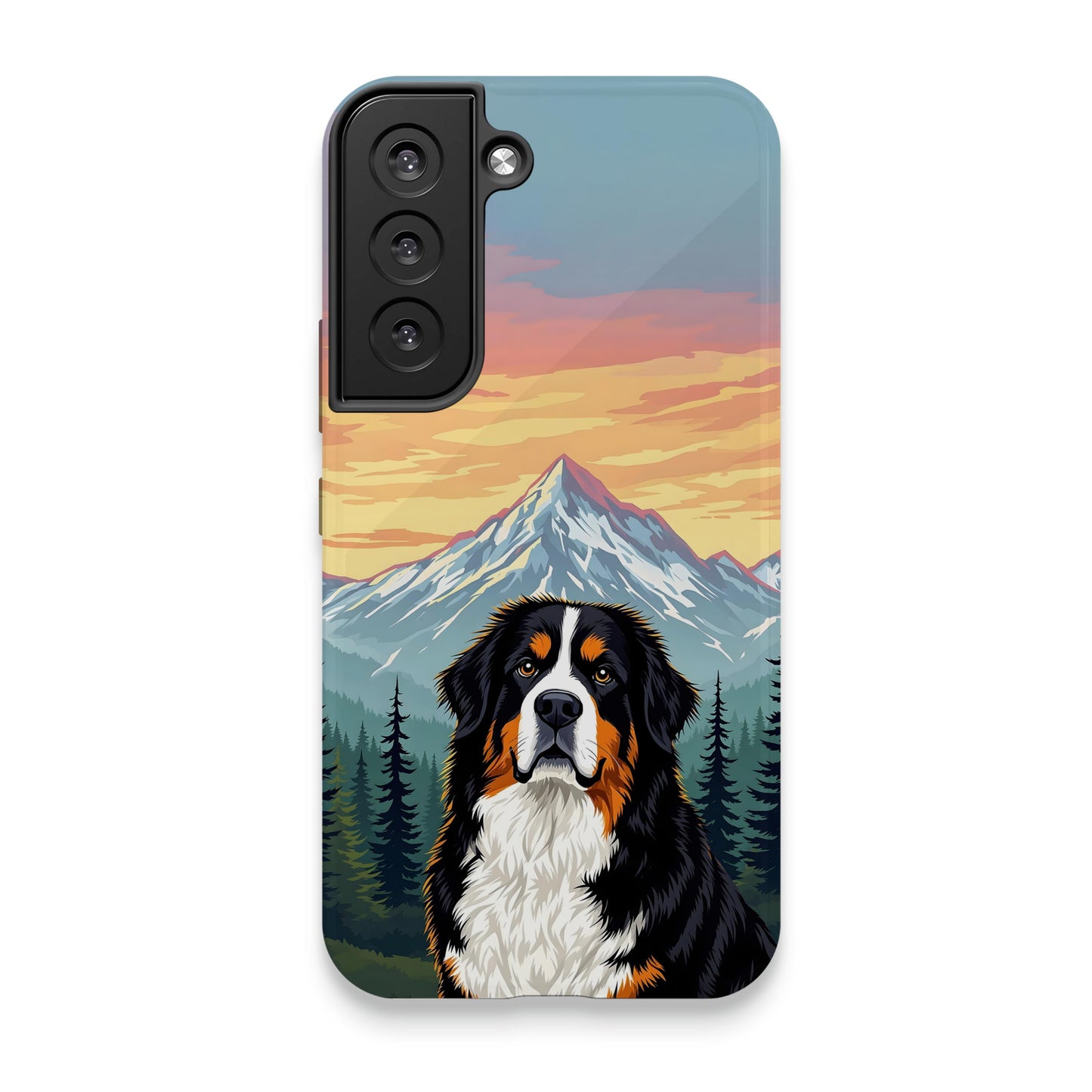 Mountain Sunrise with Dog Print Phone Case product type