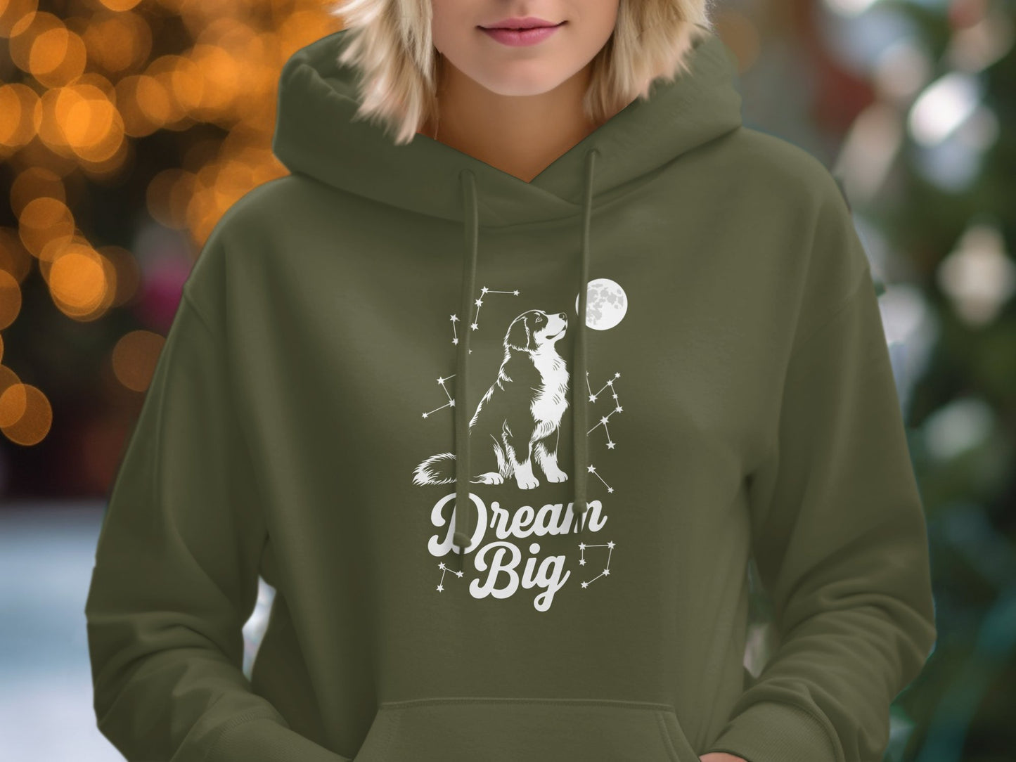 Dream Big Inspirational Dog Graphic Hoodie product