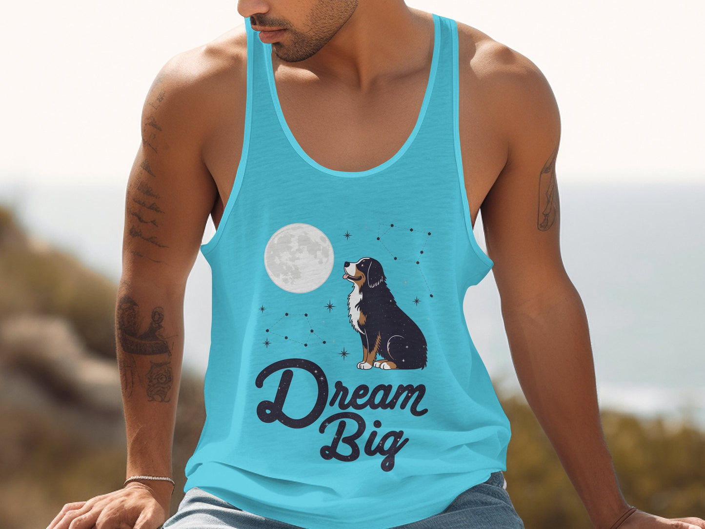 Dream Big Dog Moon Graphic Print Tank Top product