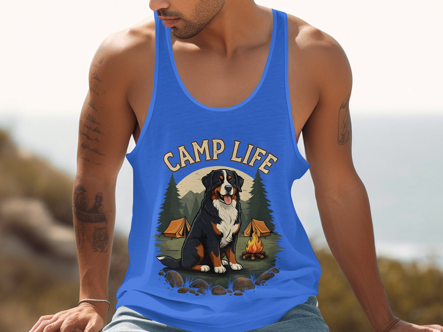 Camp Life Dog Graphic Printed Tank Top product