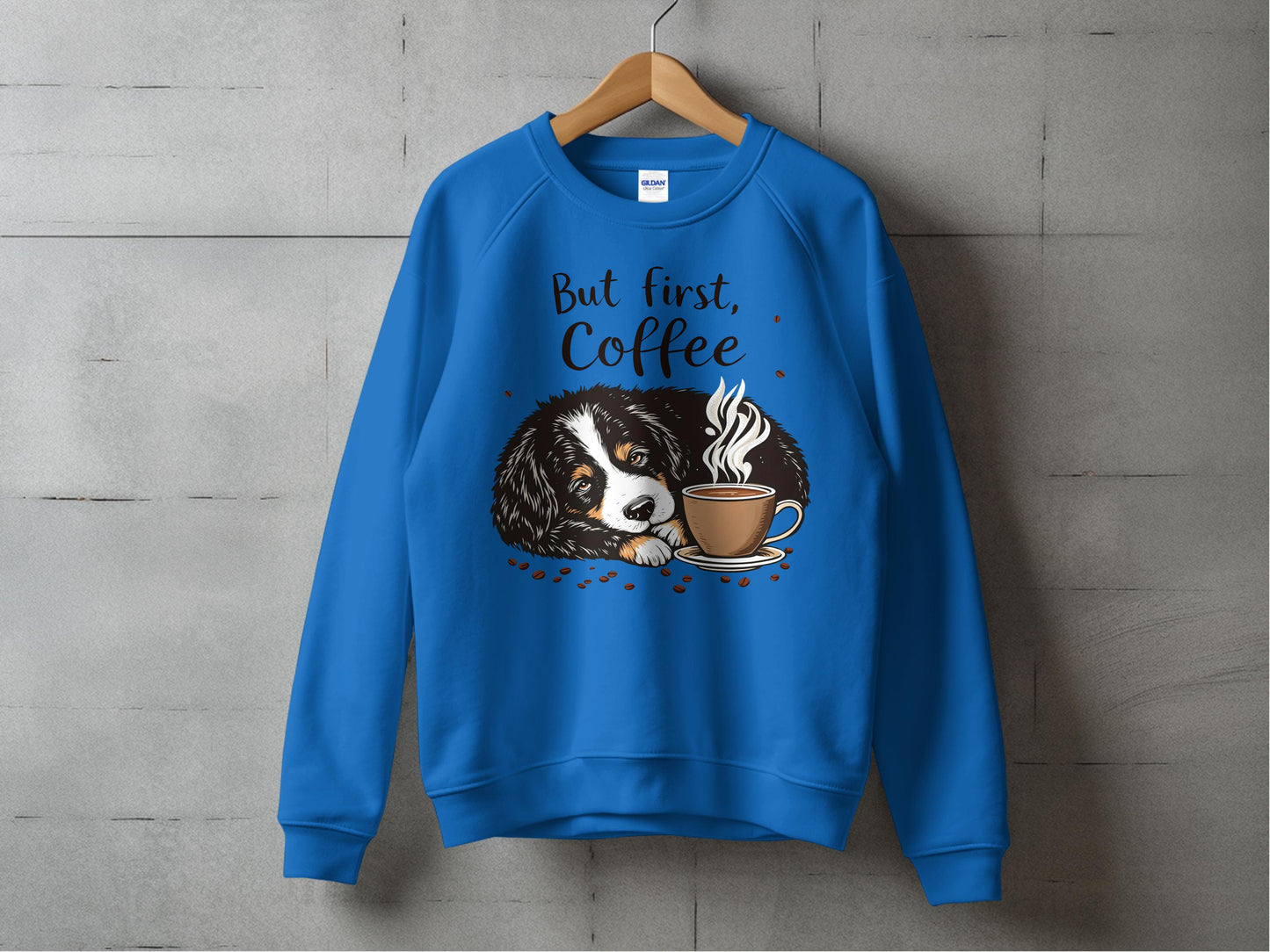 But First Coffee Dog Print Graphic Sweatshirt product