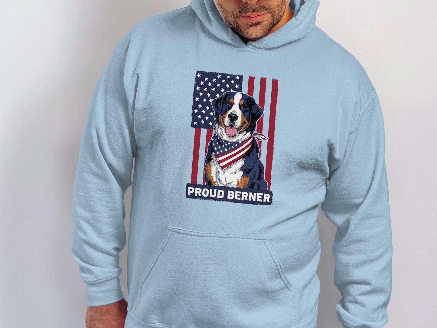 Proud Berner Hoodie with American Flag Design product