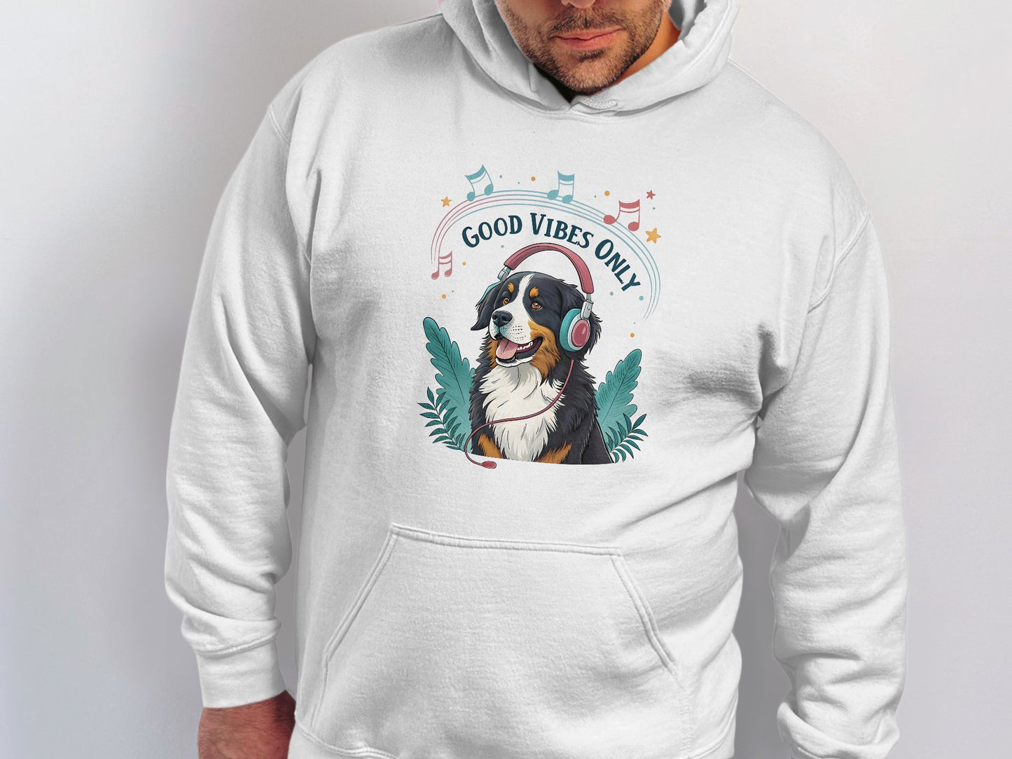 Good Vibes Only Headphones Dog Graphic Hoodie product