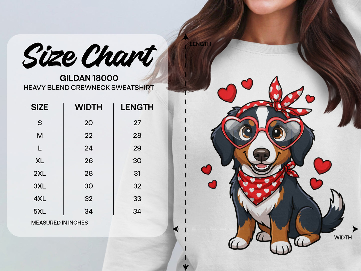Cute Puppy With Heart Glasses Heart Sweatshirt