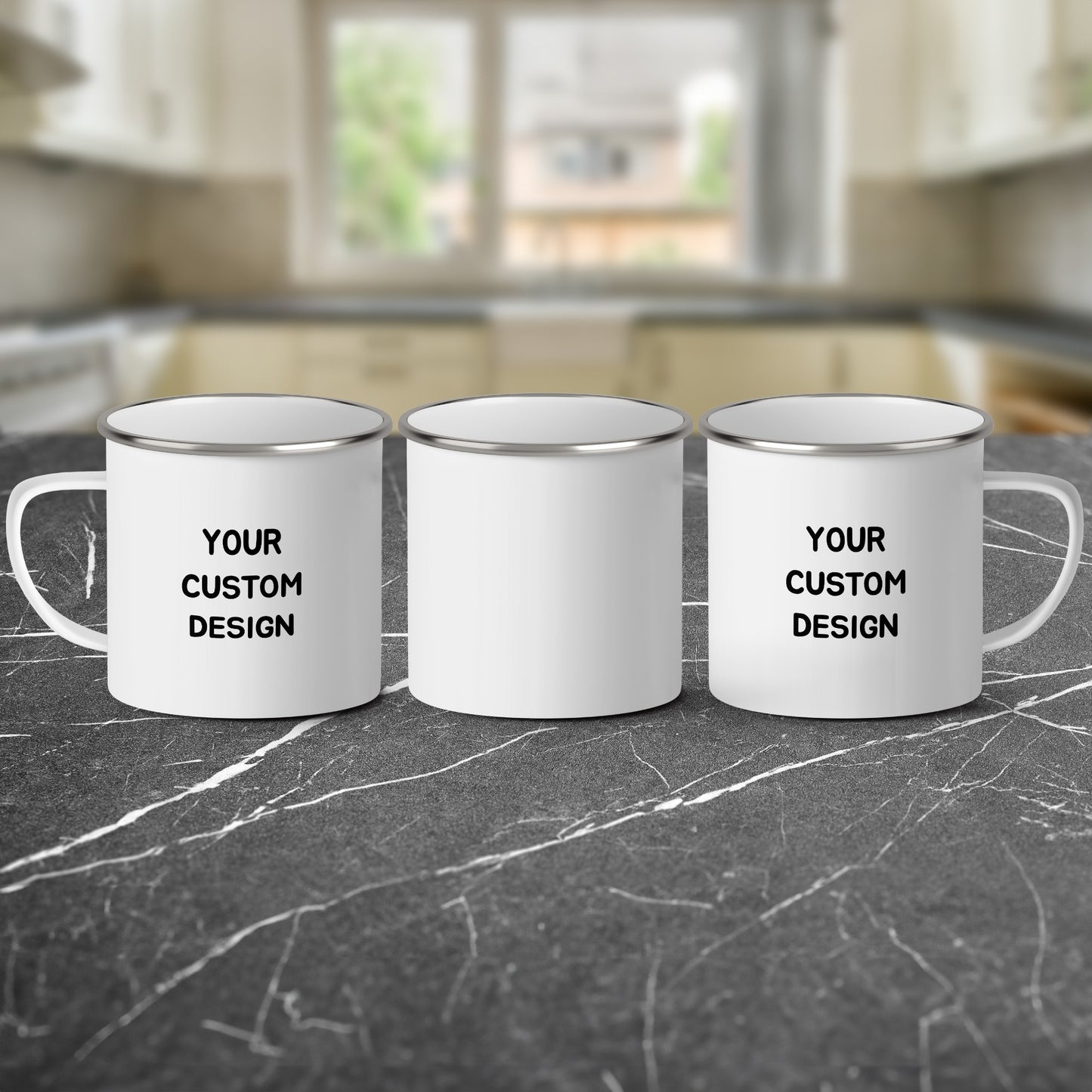 Personalized White Enamel Mug with Custom Design product