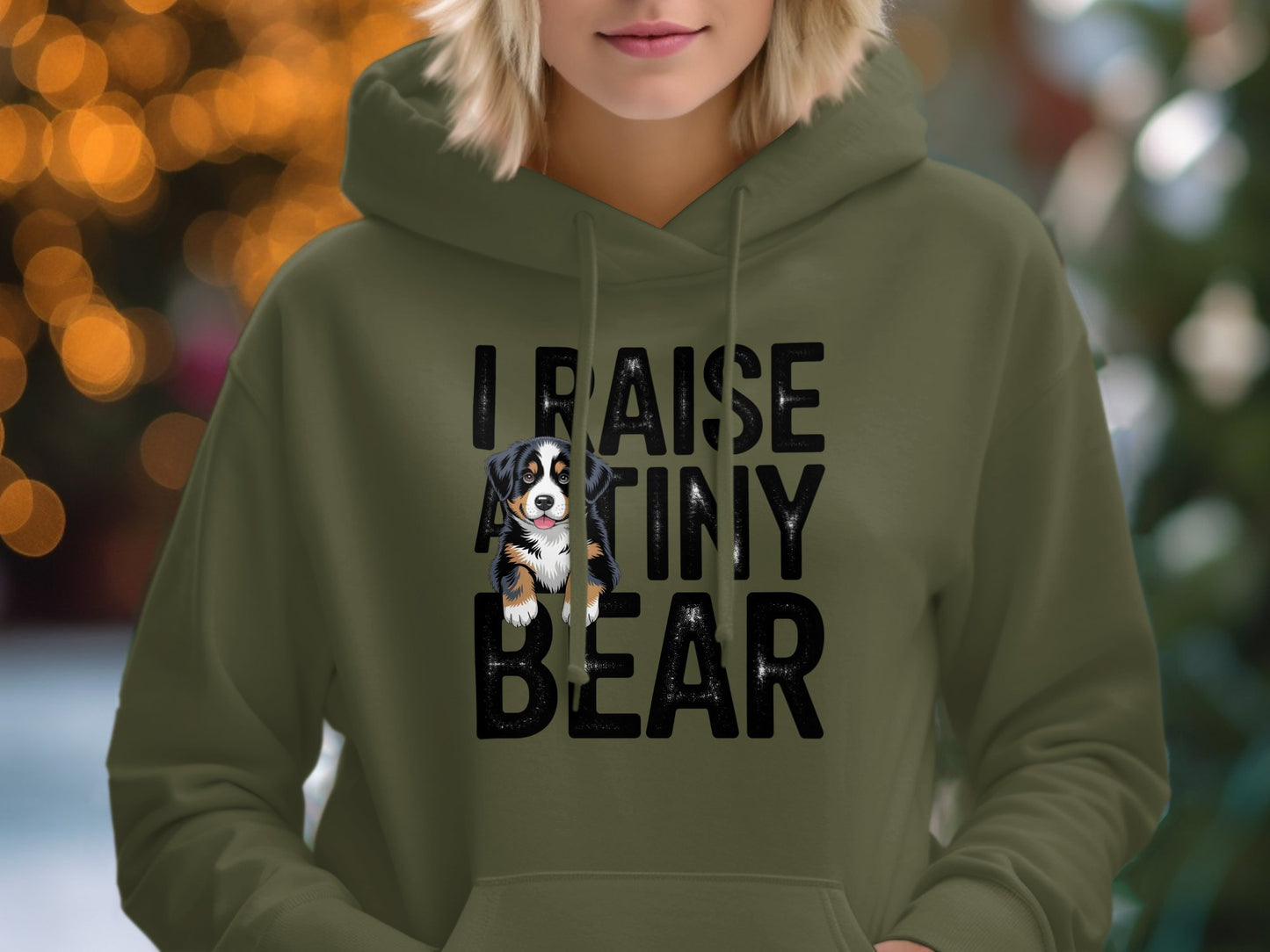 I Raise A Tiny Bear Graphic Hooded Sweatshirt product