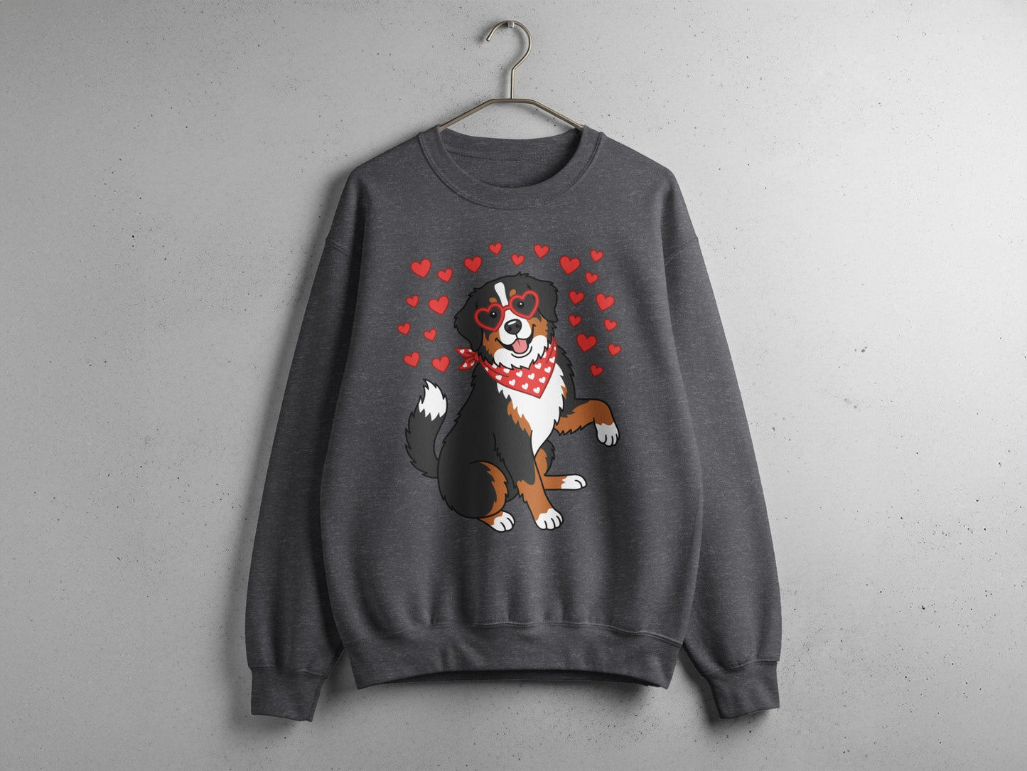 Cute Dog with Hearts and Bandana Graphic Sweatshirt