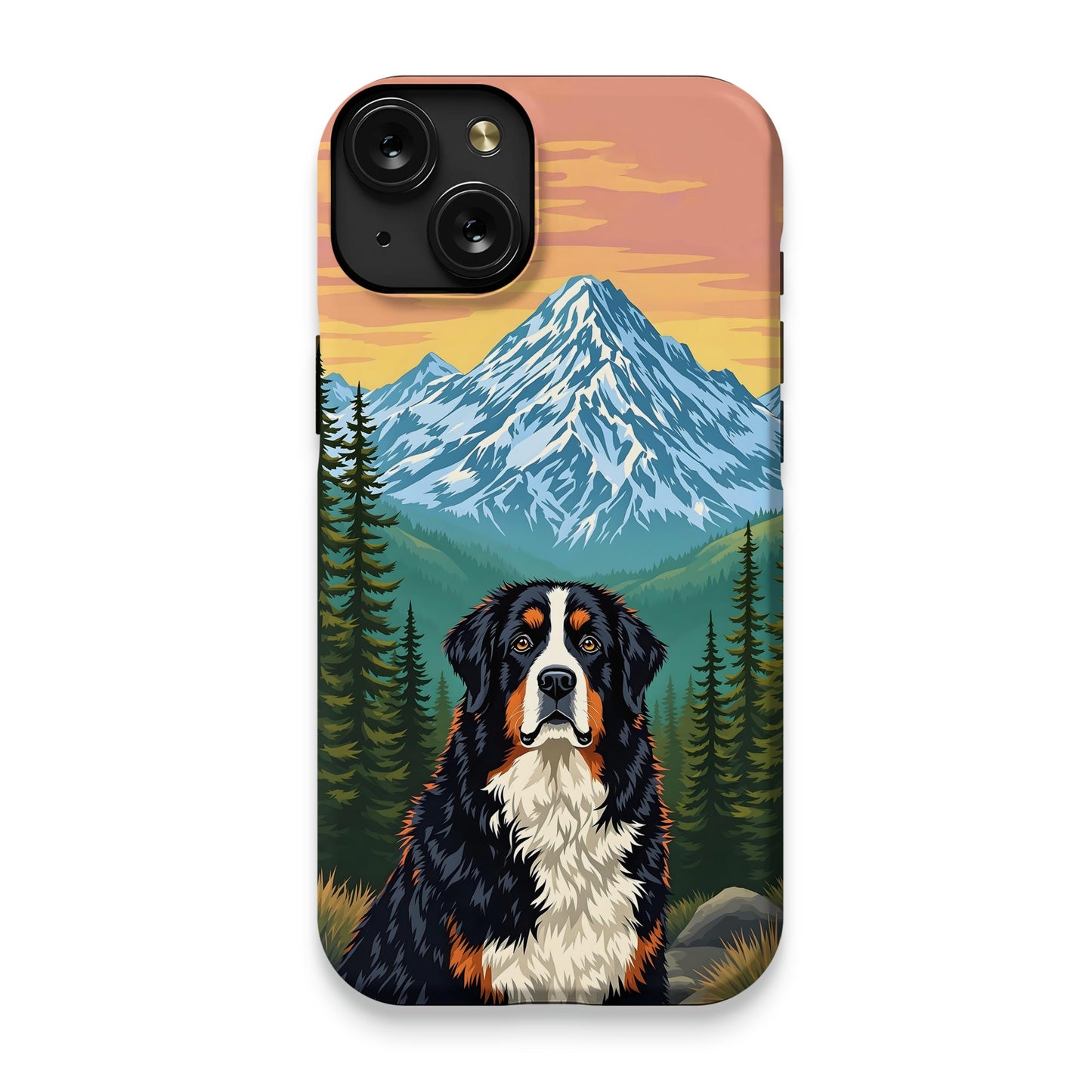Majestic Mountain Dog Illustration Phone Case product
