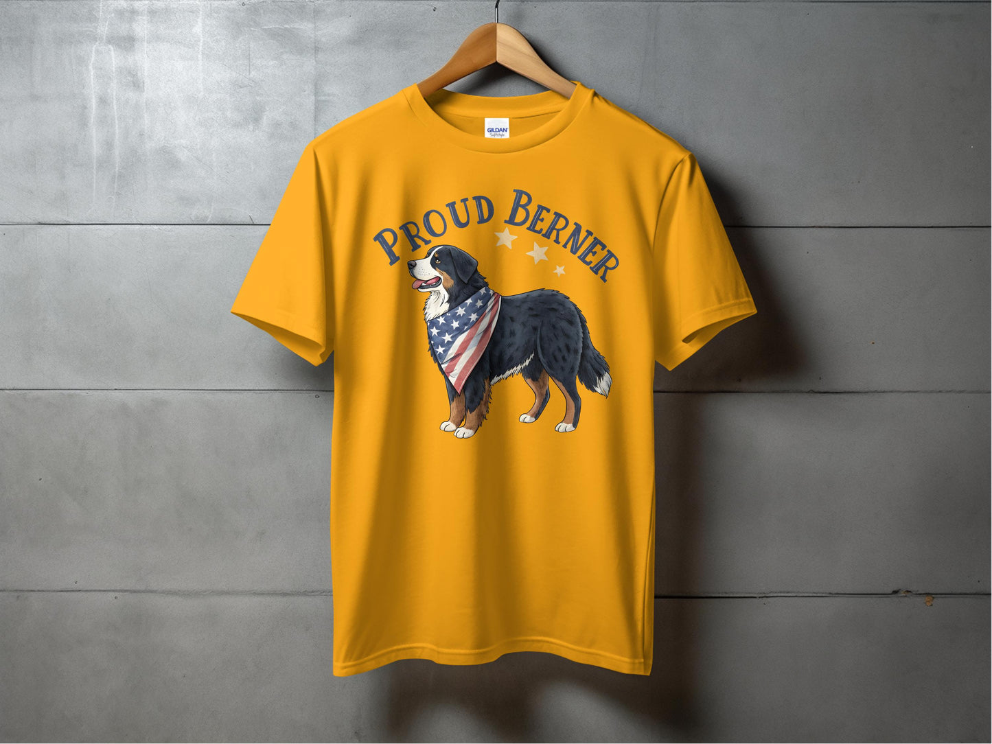 Proud Berner Dog with American Flag T-shirt product type