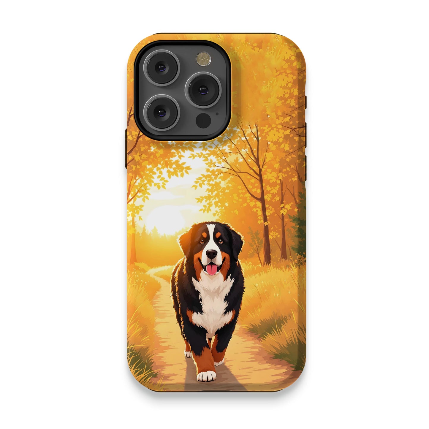 Autumn Walk with Bernese Mountain Dog iPhone product type