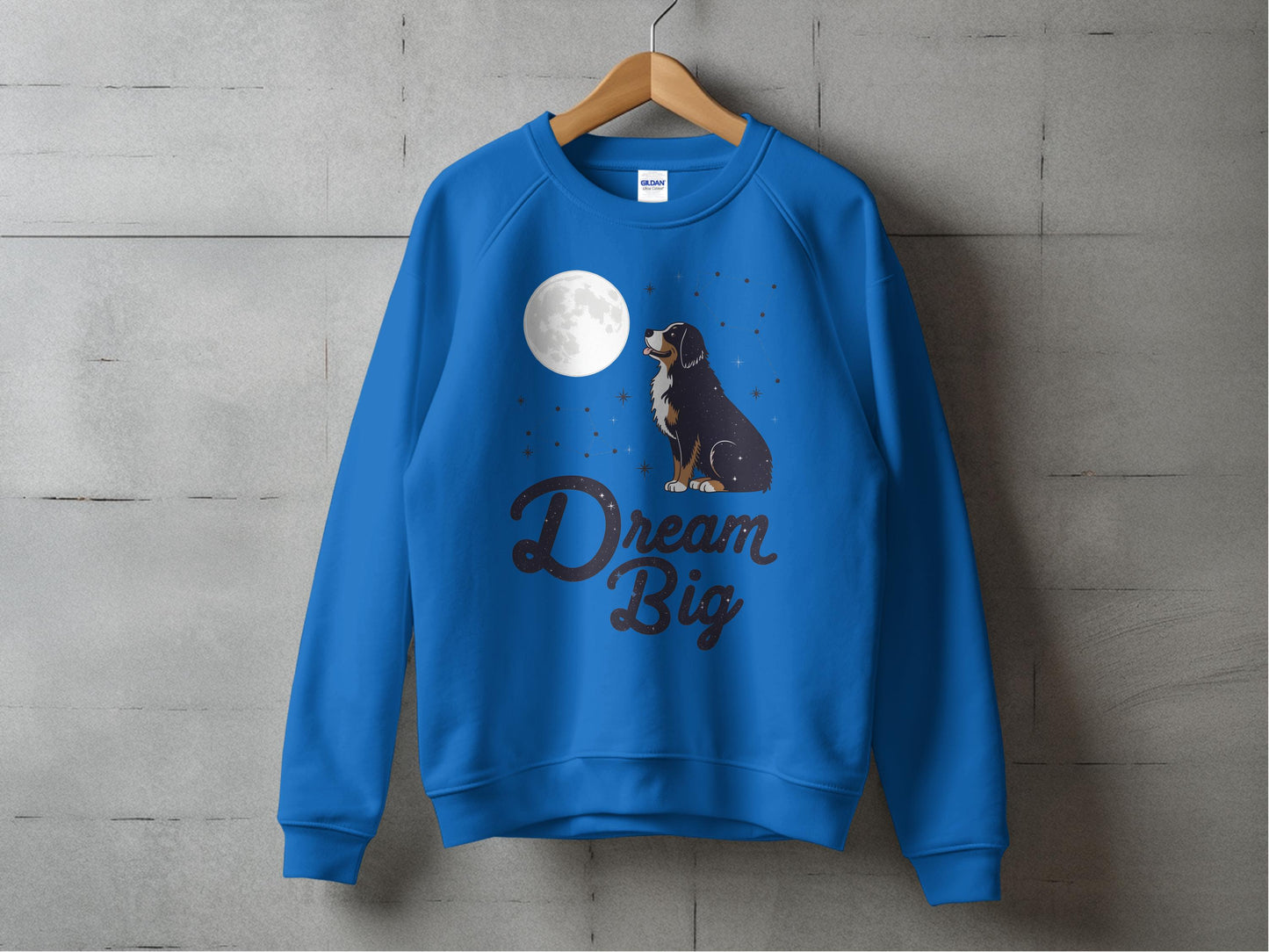 Dream Big Dog Moon Blue Graphic Sweatshirt product