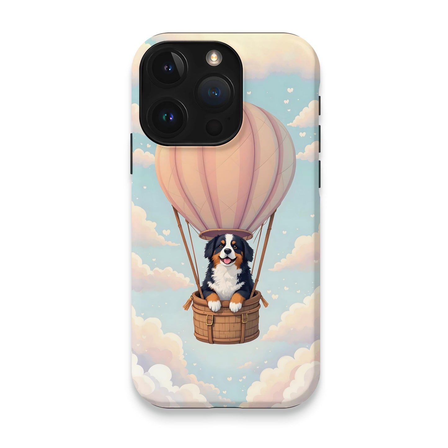 Adorable Dog in Hot Air Balloon Illustration Phone Case