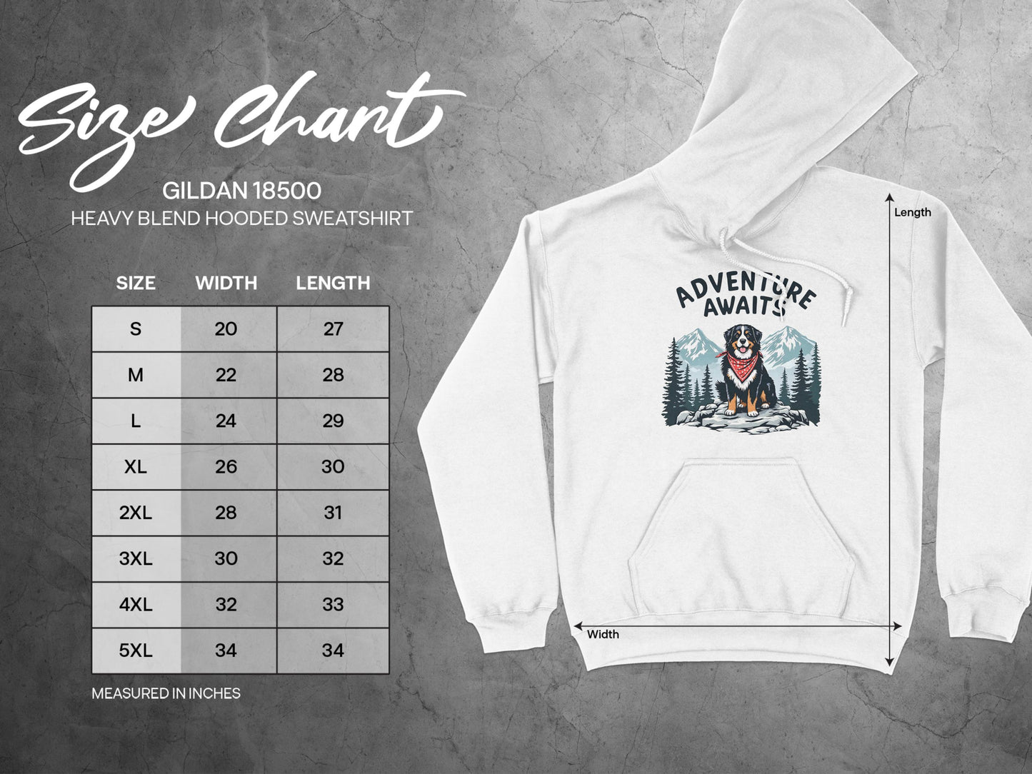 Adventure Awaits Dog Hoodie Heavy Blend Sweatshirt product type