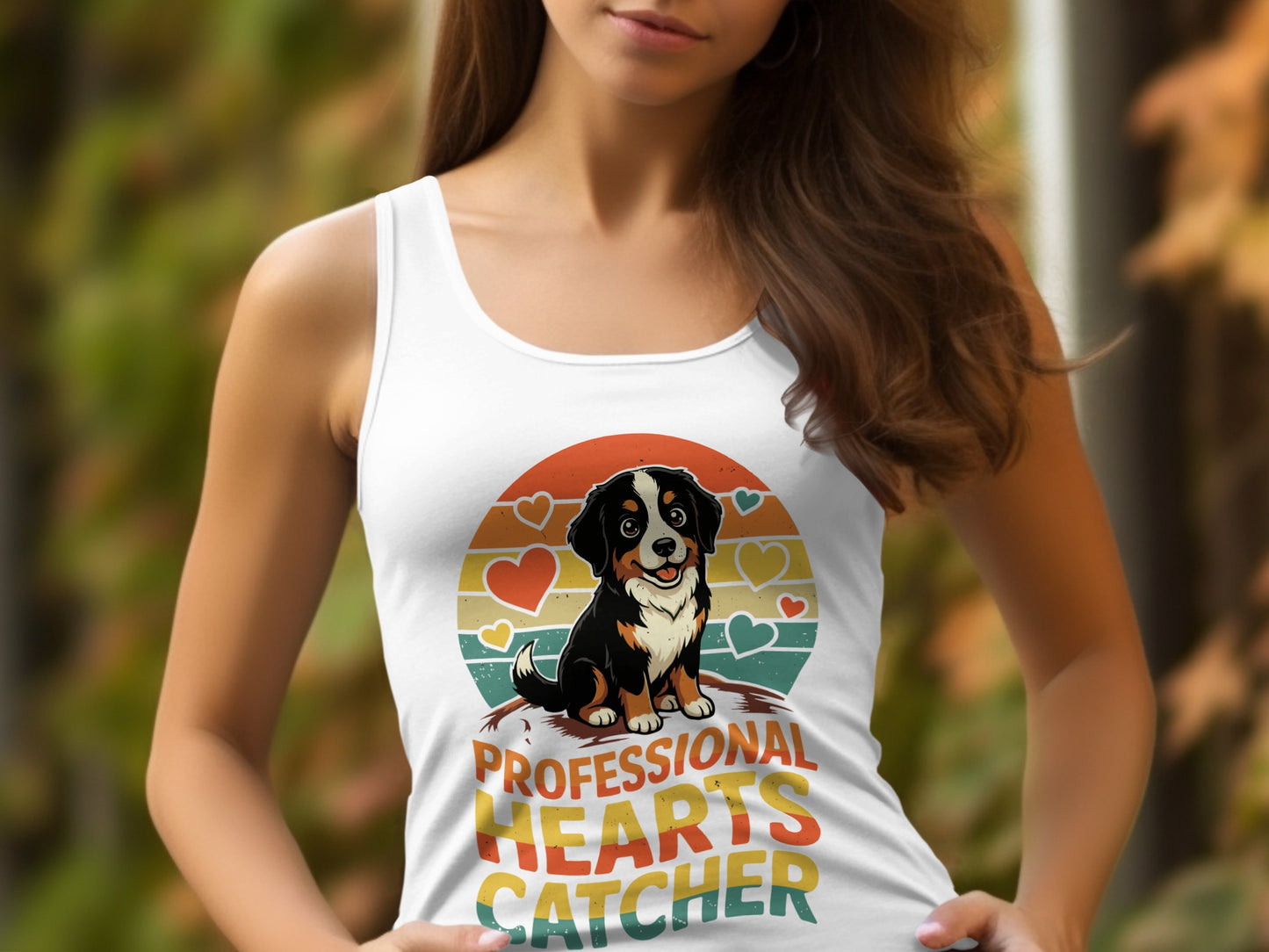 Professional Hearts Catcher Cute Dog Sleeveless Top