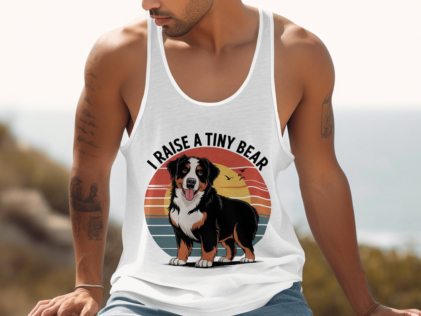 I Raise A Tiny Bear Colorful Design Tank product type