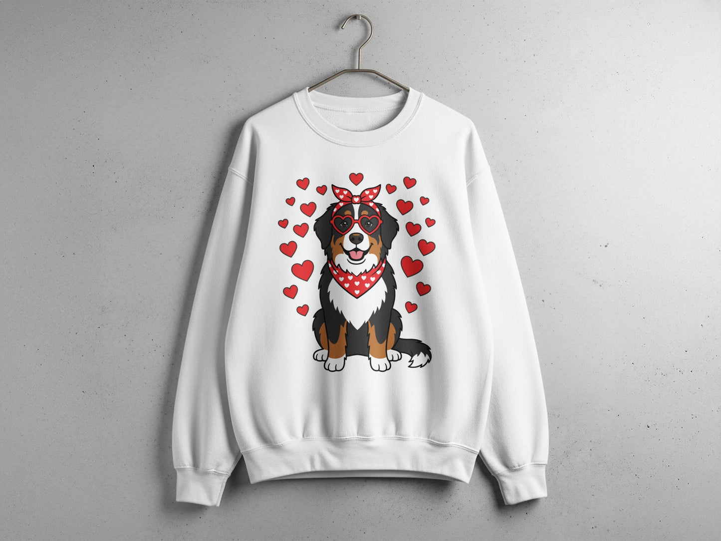Cute Dog With Hearts Valentines Day Sweatshirt
