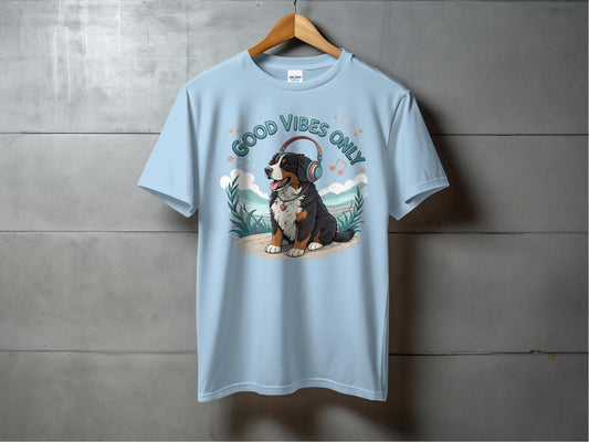 Good Vibes Only Puppy Wearing Headphones product type