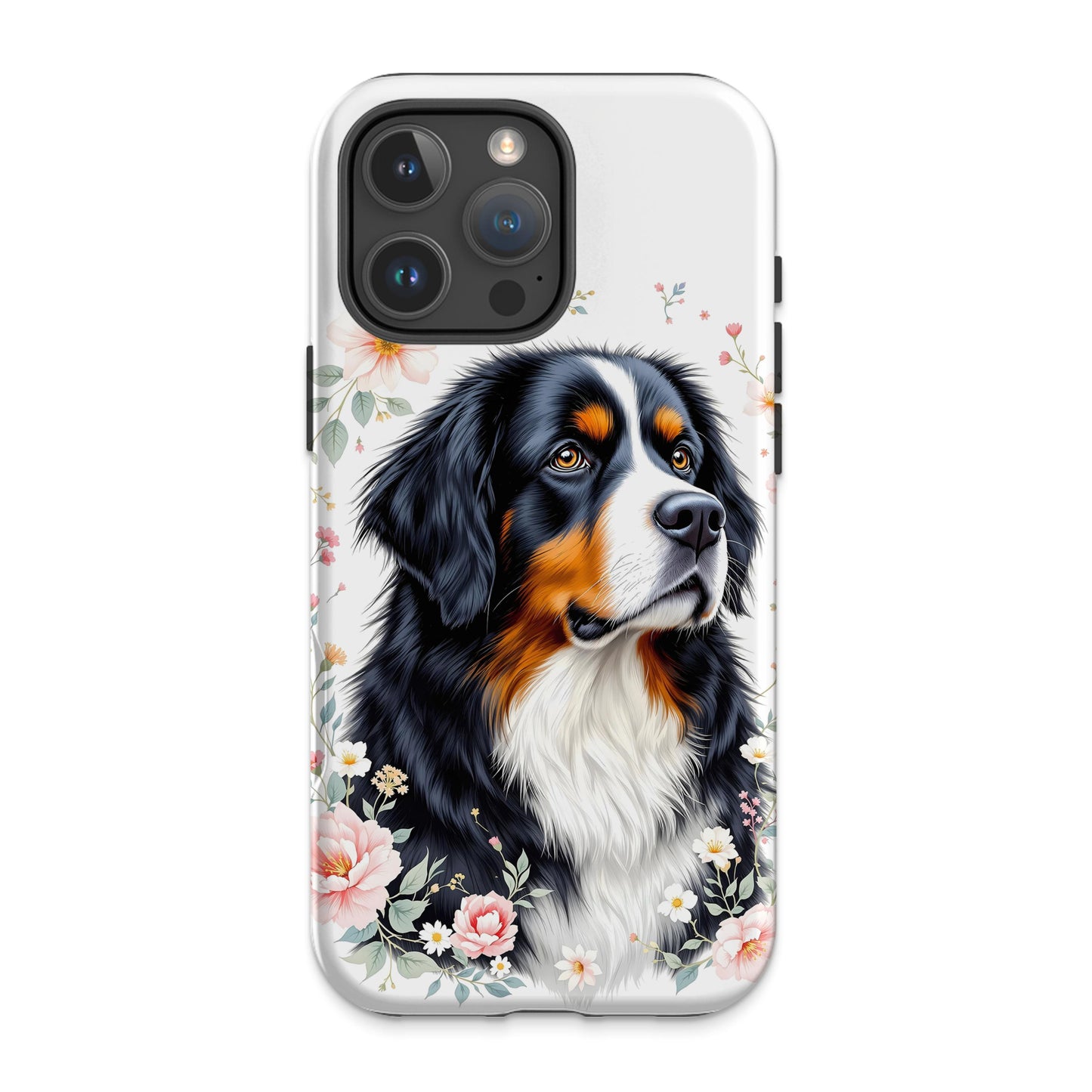 Floral Bernese Mountain Dog phone case product type