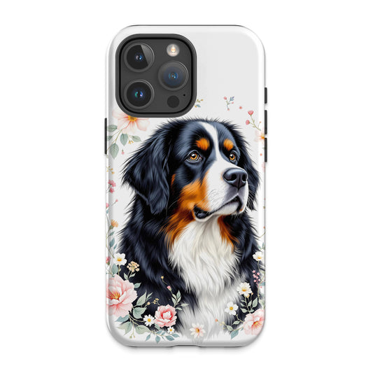 Floral Bernese Mountain Dog phone case product type