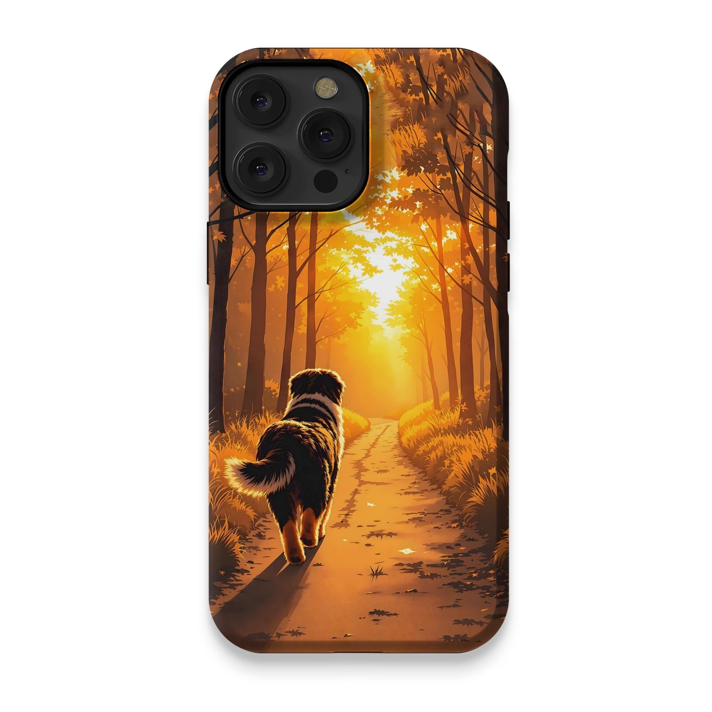 Golden Sunset Dog Walking iPhone Case product
