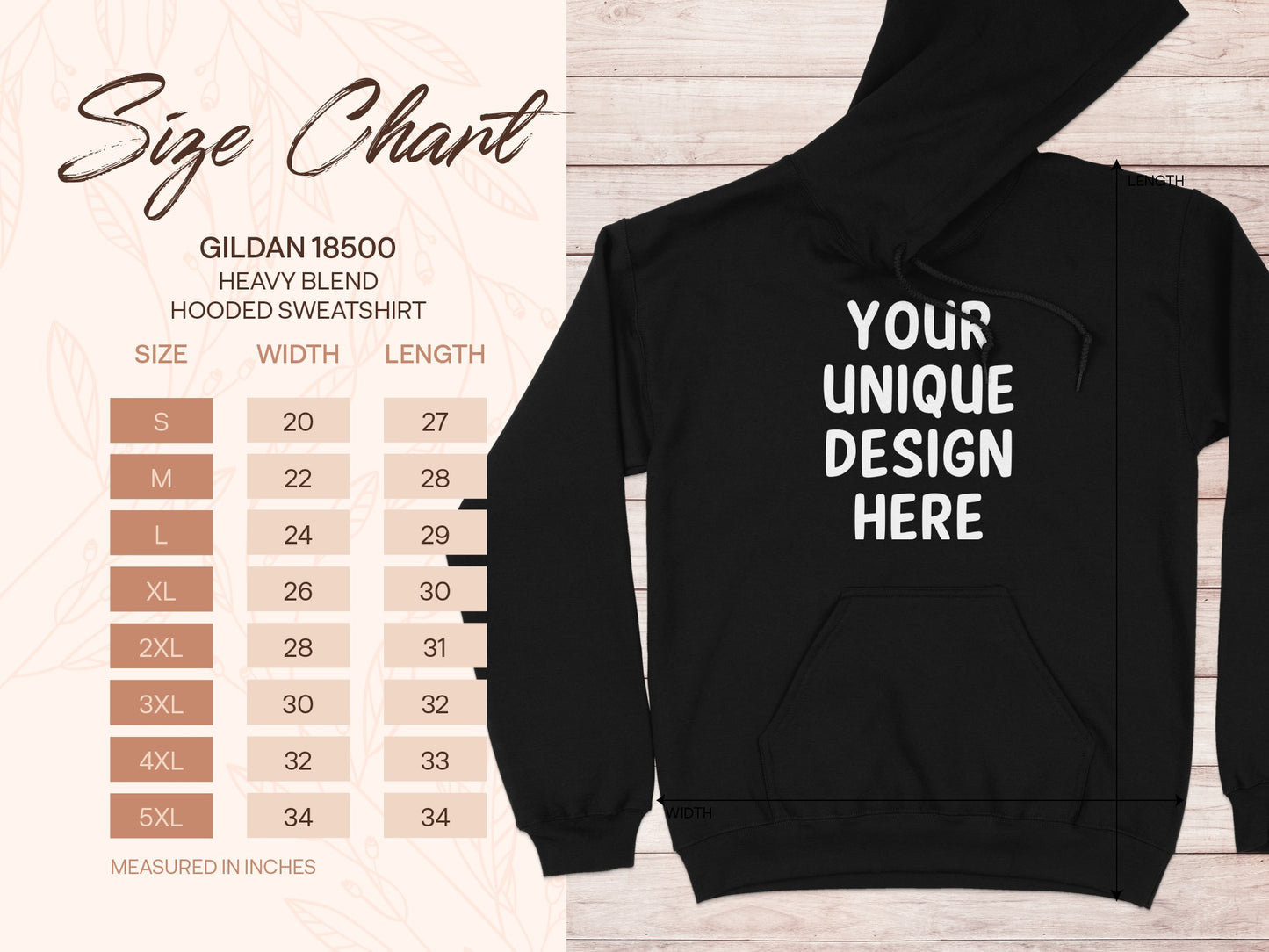 Your Unique Design Here Printed Hooded Sweatshirt Product