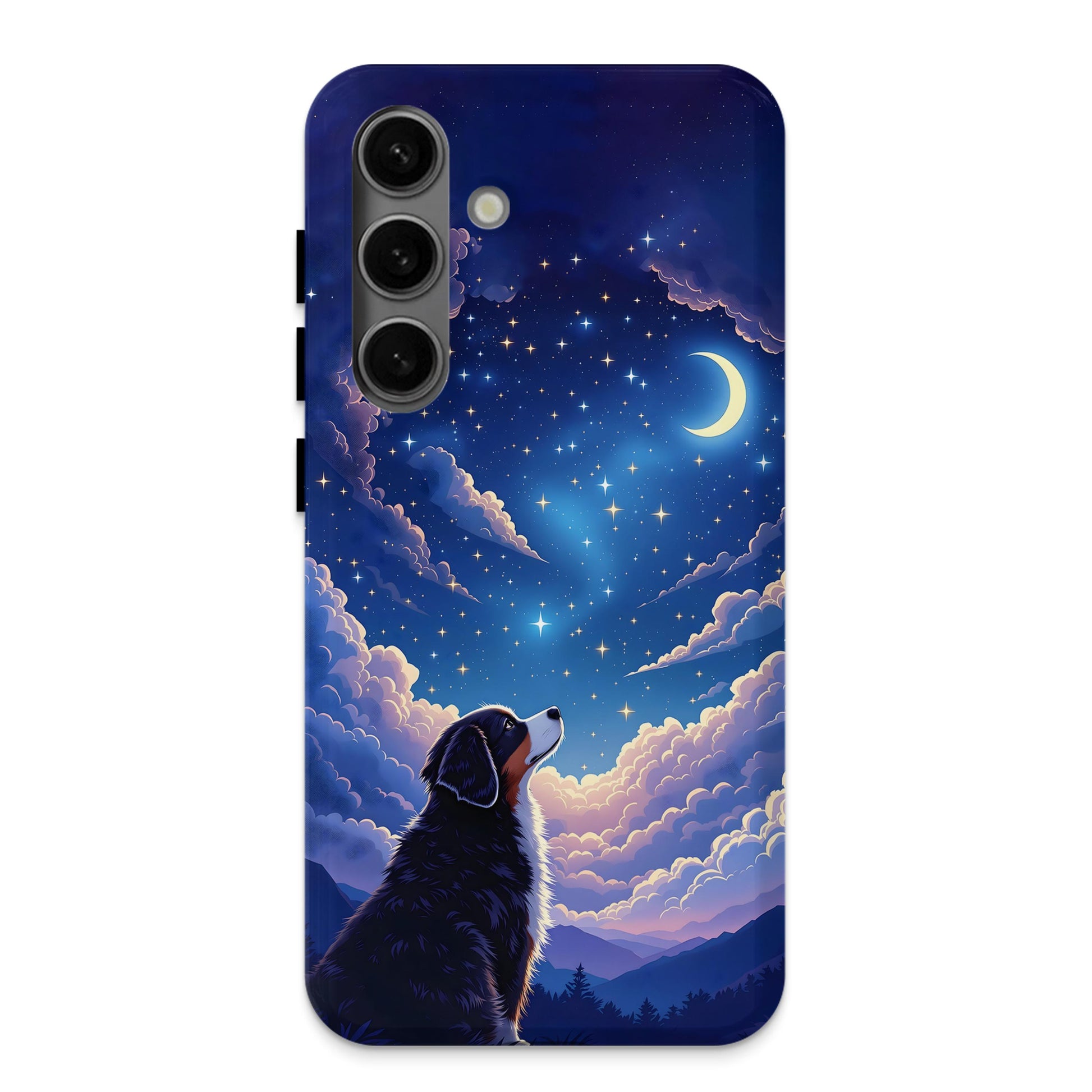 Dog Gazing at Night Sky Artistic Phone Case product