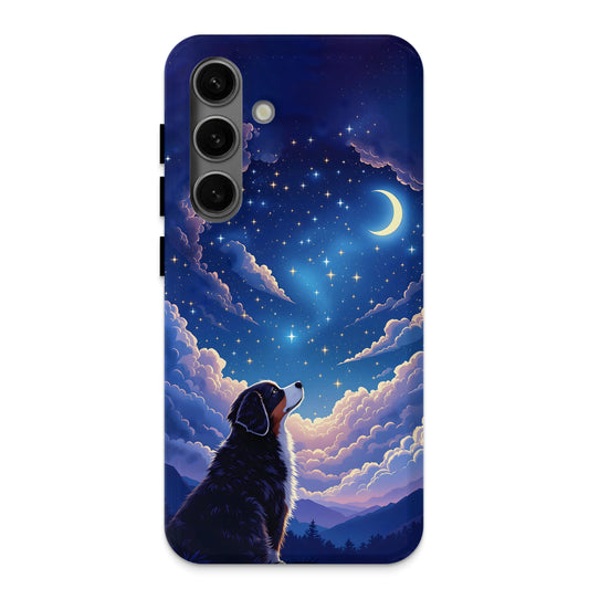 Dog Gazing at Night Sky Artistic Phone Case product