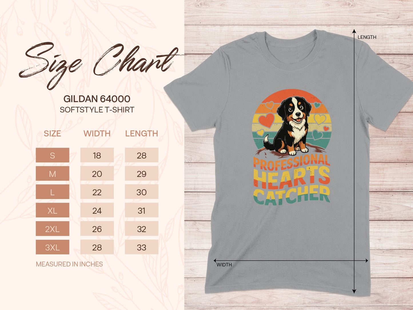 Professional Hearts Catcher Cute Dog T-Shirt