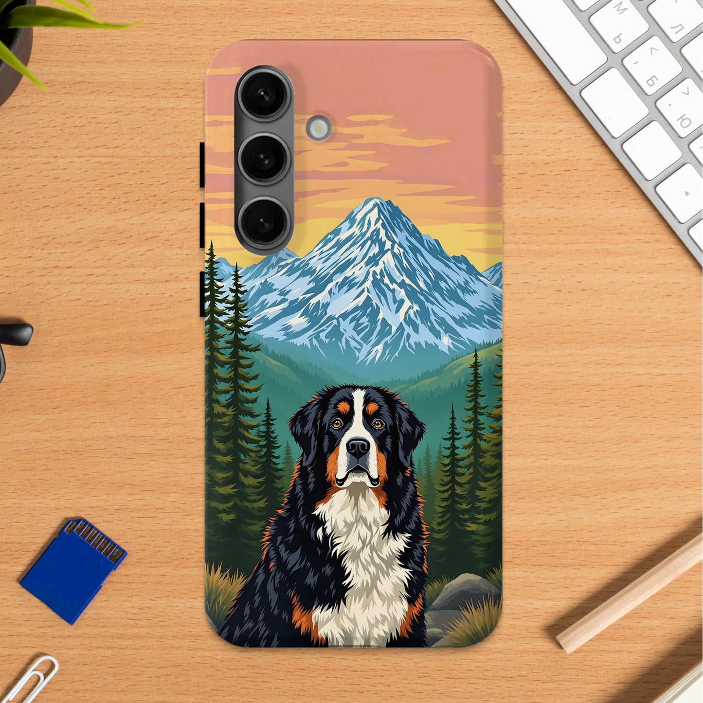 Majestic Mountain and Dog Graphic Phone Case product