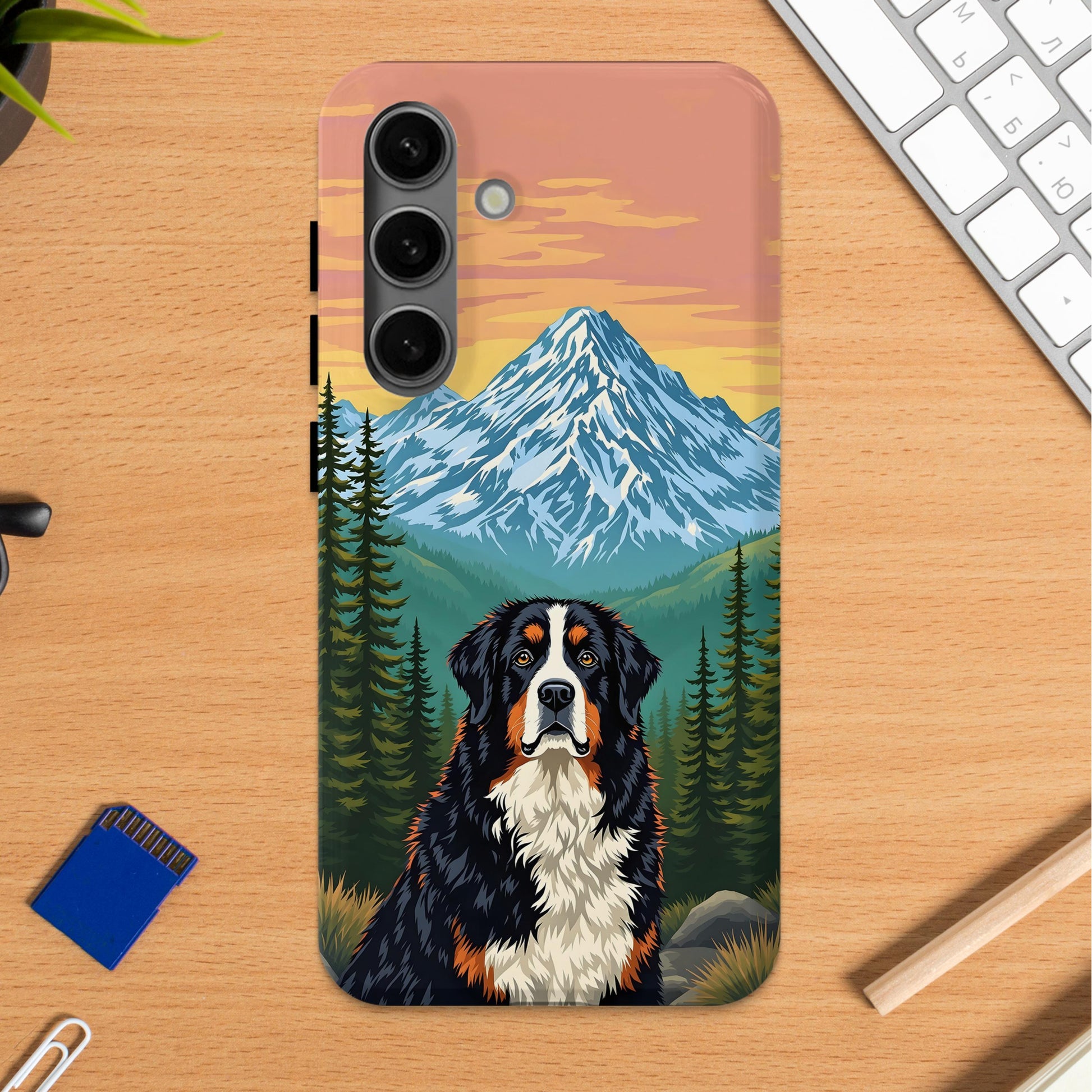Majestic Mountain and Dog Graphic Phone Case product