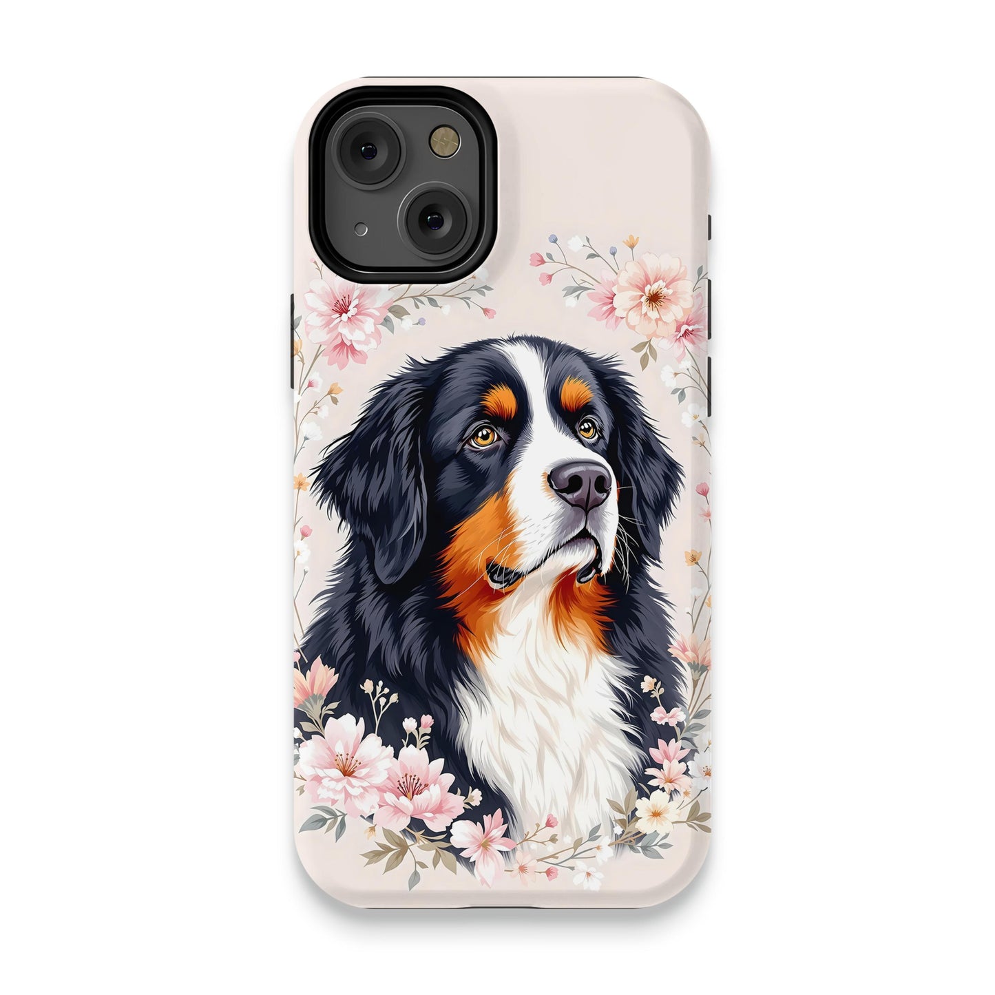 Beautiful Floral Bernese Mountain Dog Phone Case product