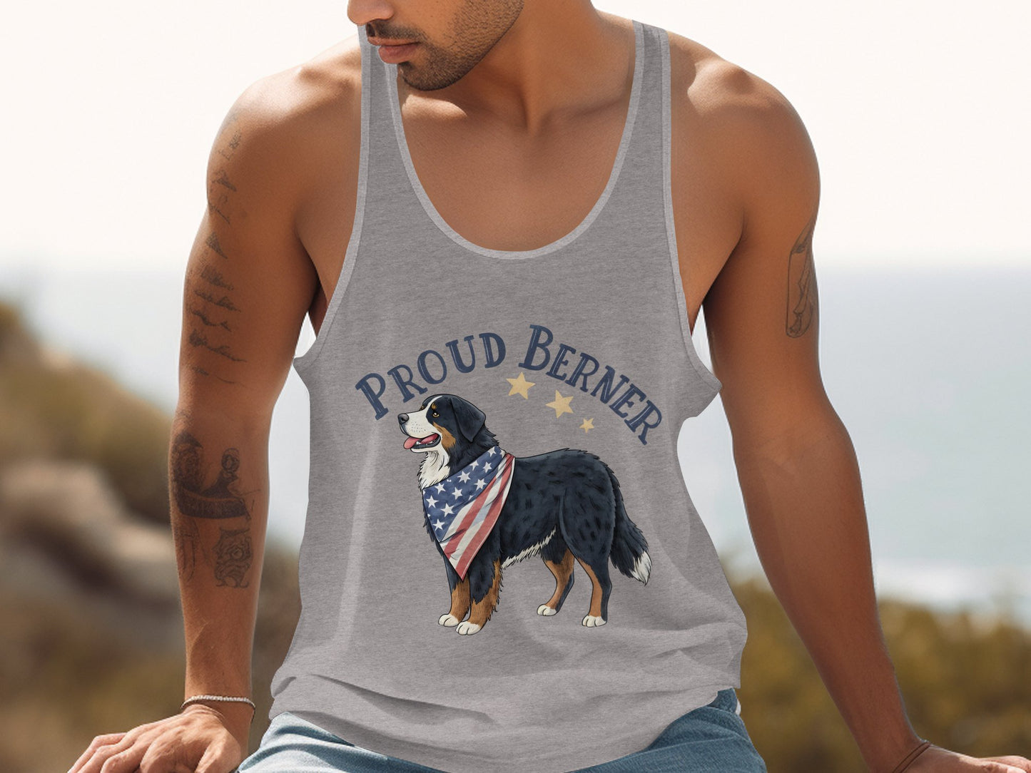 Proud Berner American Flag Tank Top product