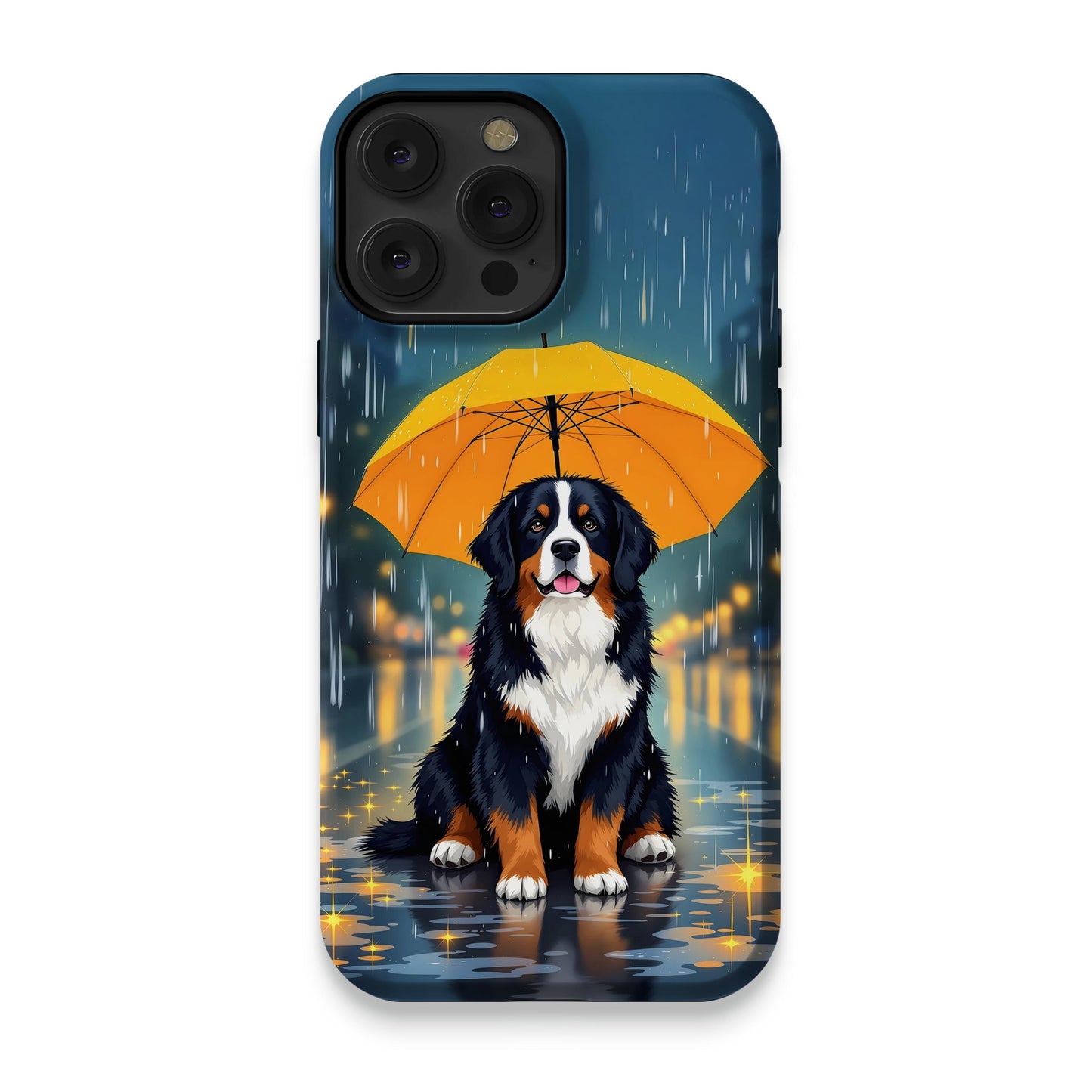 Adorable Dog with Umbrella Under Rain iPhone Case product type