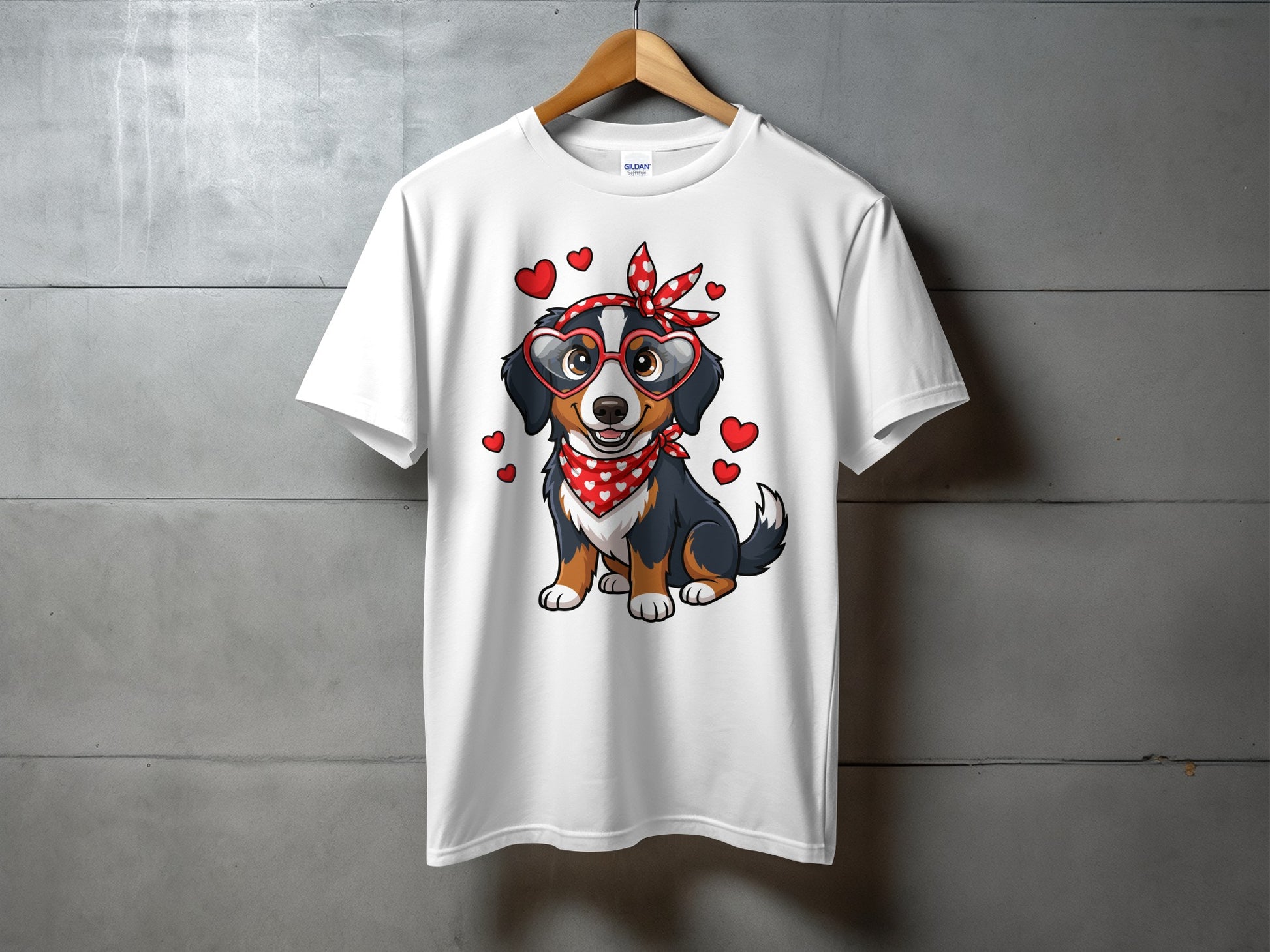 Adorable Dog with Heart Glasses T-Shirt Product